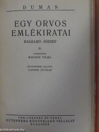 Egy orvos emlékiratai I-XII.