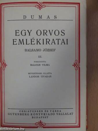 Egy orvos emlékiratai I-XII.