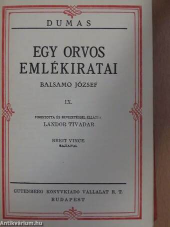 Egy orvos emlékiratai I-XII.