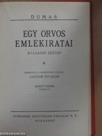 Egy orvos emlékiratai I-XII.