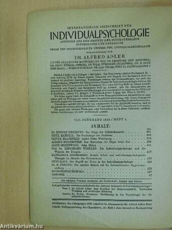 Internationale Zeitschrift für Individualpsychologie Juli/August/1930.