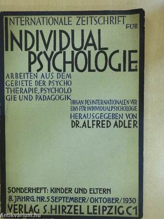 Internationale Zeitschrift für Individualpsychologie September/Oktober/1930.