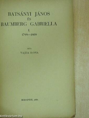 Batsányi János és Baumberg Gabriella I.