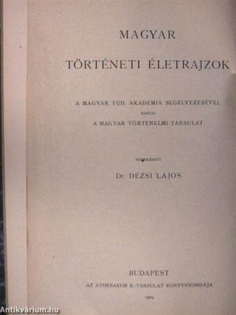 Magyar Történeti Életrajzok 1904/1-2.