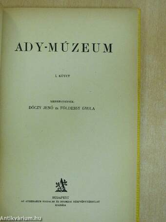 Ady-Múzeum I-II.