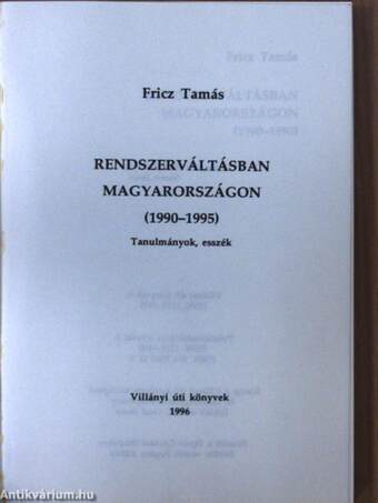 Rendszerváltásban Magyarországon (1990-1995)