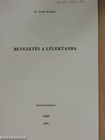 Bevezetés a lélektanba