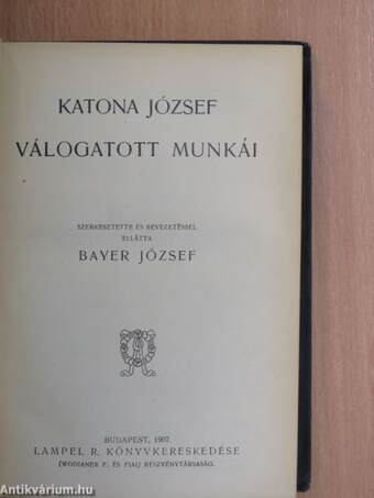 Katona József válogatott munkái