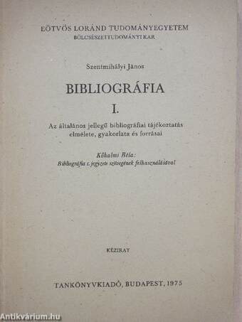Bibliográfia I.
