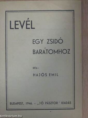 Levél egy zsidó barátomhoz