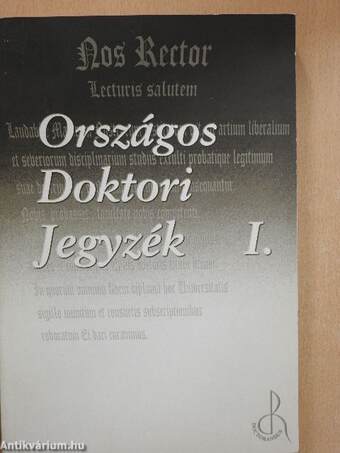 Országos Doktori Jegyzék I.