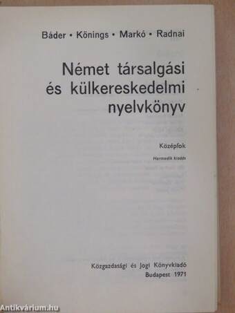 Német társalgási és külkereskedelmi nyelvkönyv