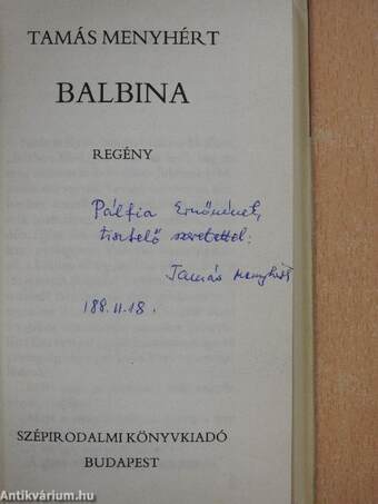 Balbina (dedikált példány)