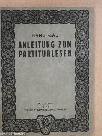 Anleitung zum Partiturlesen (Tegzes György könyvtárából)