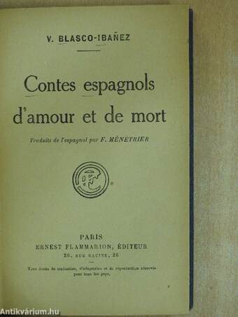 Contes espagnols d'amour et de mort