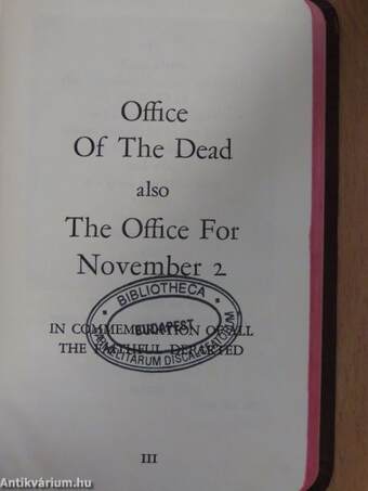 Office Of The Dead also The Office For November 2.