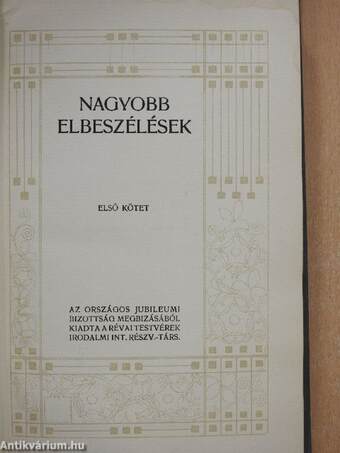 Nagyobb elbeszélések I-II.