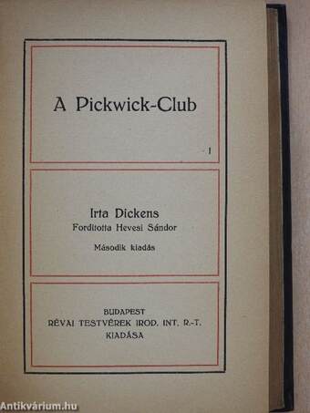 A Pickwick-Club I-II.