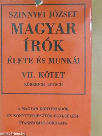 Magyar írók élete és munkái VII. (töredék)