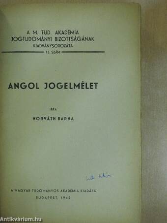 Angol jogelmélet