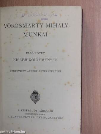 Vörösmarty Mihály munkái I.