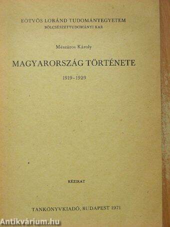 Magyarország története 1919-1929
