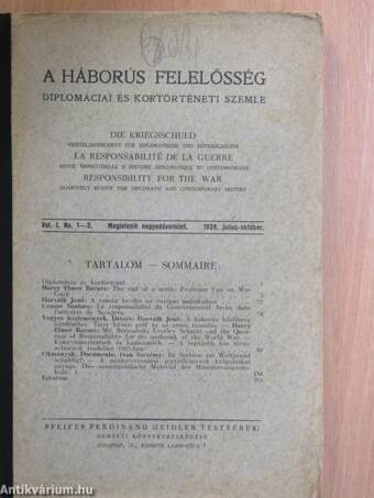 A háborús felelősség 1928. július-október