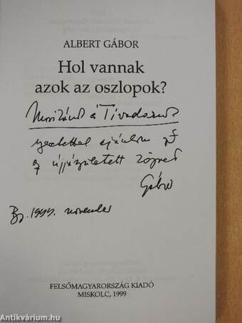 Hol vannak azok az oszlopok? (dedikált példány)