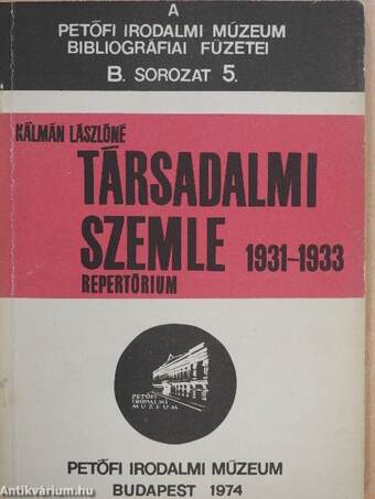 Társadalmi Szemle 1931-1933.