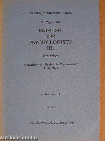 English for psychologists III.