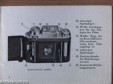 Gebrauchsanweisung zur Super Ikonta II mit photo-elektrischem Belichtungsmesser