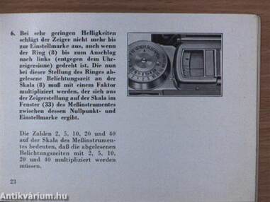 Gebrauchsanweisung zur Super Ikonta II mit photo-elektrischem Belichtungsmesser