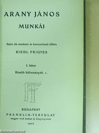 Arany János munkái I-II.