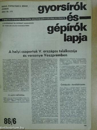 Gyorsírók és Gépírók Lapja 1986. június