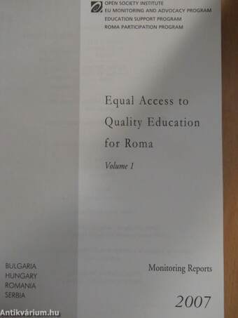 Equal Access to Quality Education for Roma Volume 1