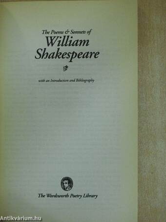 The Poems & Sonnets of William Shakespeare