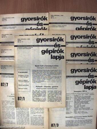 Gyorsírók és Gépírók Lapja 1987. (nem teljes évfolyam)