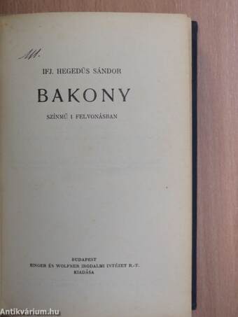 Bakony/Elzevir/A kuruzsló/Fej vagy irás