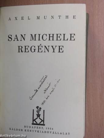 San Michele regénye