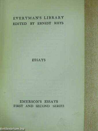 Essays (Bálint Lajos könyvtárából)