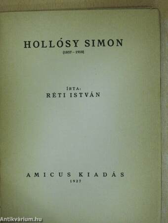 Hollósy Simon (Bálint Lajos könyvtárából)