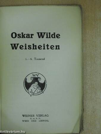 Weisheiten (gótbetűs)(Bálint Lajos könyvtárából)