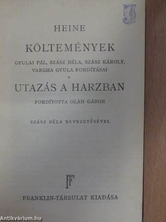 Költemények/Utazás a Harzban