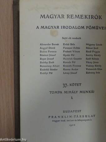 Tompa Mihály munkái I-IV.