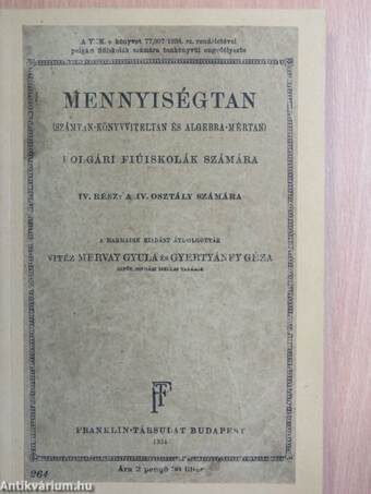 Mennyiségtan IV.