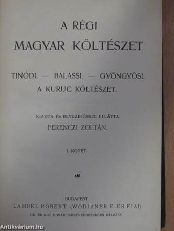 A régi magyar költészet I. (töredék)