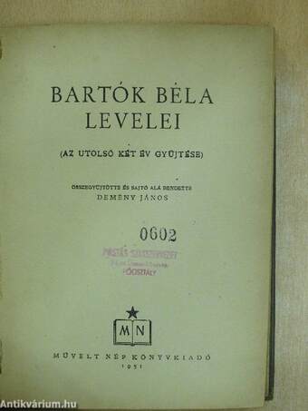 Bartók Béla levelei