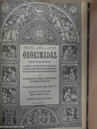 Örökimádás 1918., 1922-1923. január-december