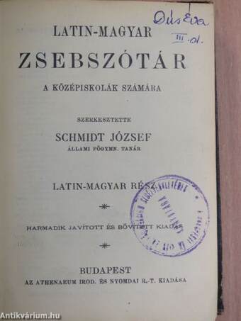 Latin-magyar zsebszótár