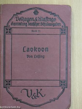 Laokoon oder Über die Grenzen der Malerei und Poesie von Lessing (gótbetűs)